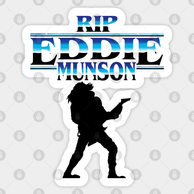 RIP Eddie Munson Stranger Things Vecna This Is Music 80s Metal Rock Music Sticker by ArtIzMuzikForTheEyez